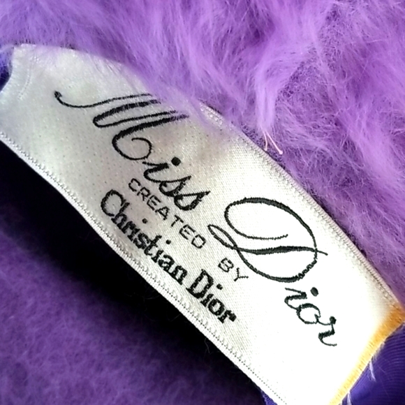 60s Miss DIOR by Christian Lilac Wisteria Angora Mod Mohair Fur Union Purple Hat - Picture 5 of 12